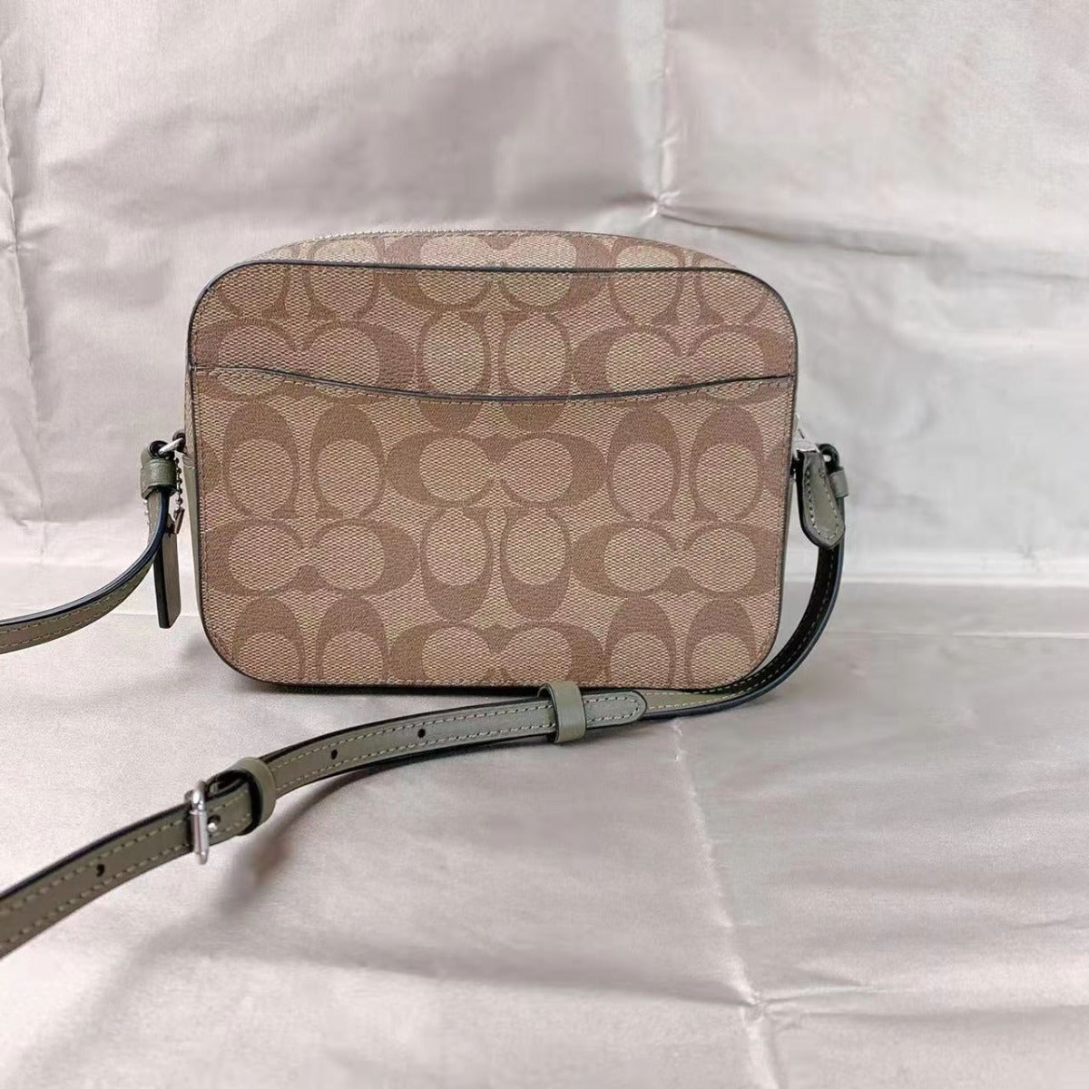Coach 91677 Mini Camera Bag In Signature Canvas Khaki Surplus Coach 91677 Mini Camera Bag In Signature Canvas Khaki Surplus